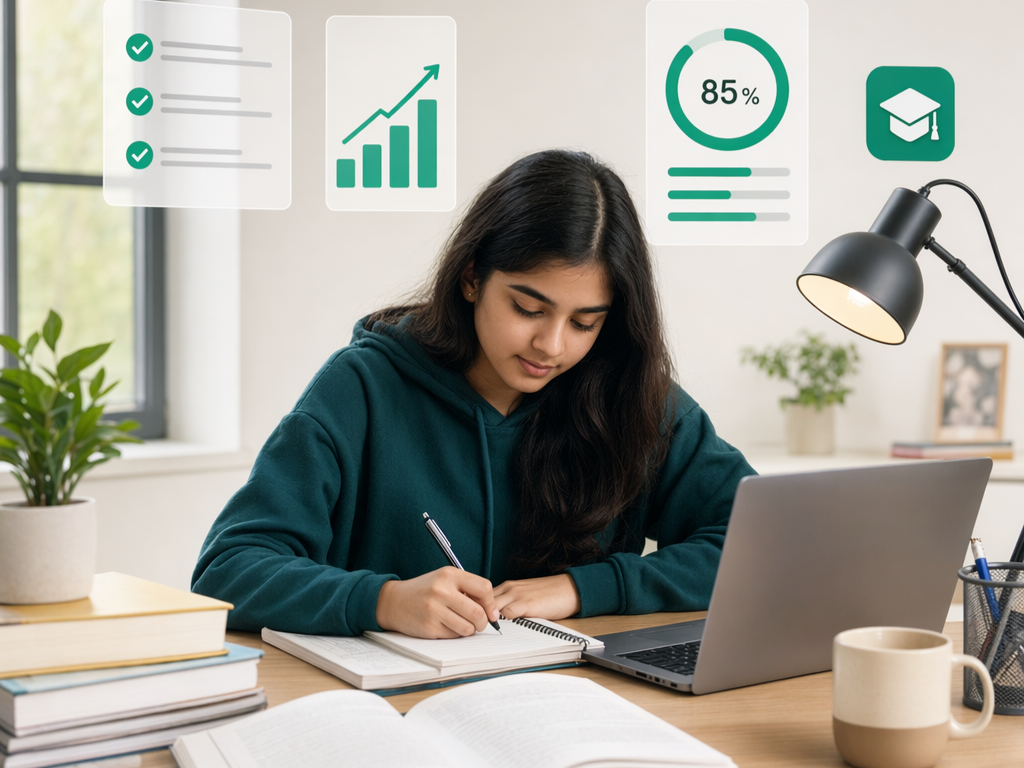 Student studying for government exams with EzPrep